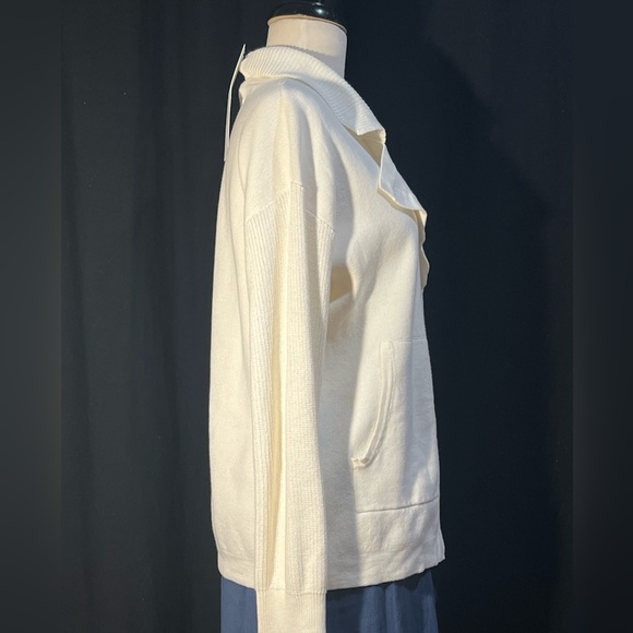 DG Simpli Zen cotton “go to cardigan”-big notch collar/hoodie-style pockets-NWT - Picture 5 of 11